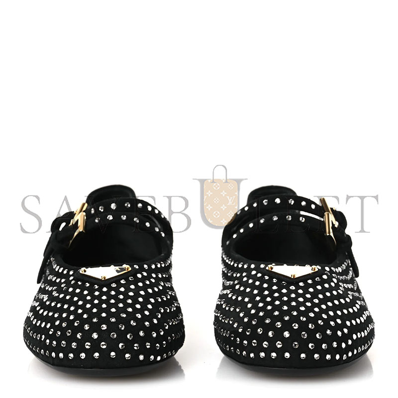 Pra*a SUEDE CRYSTAL STUDDED BALLERINA